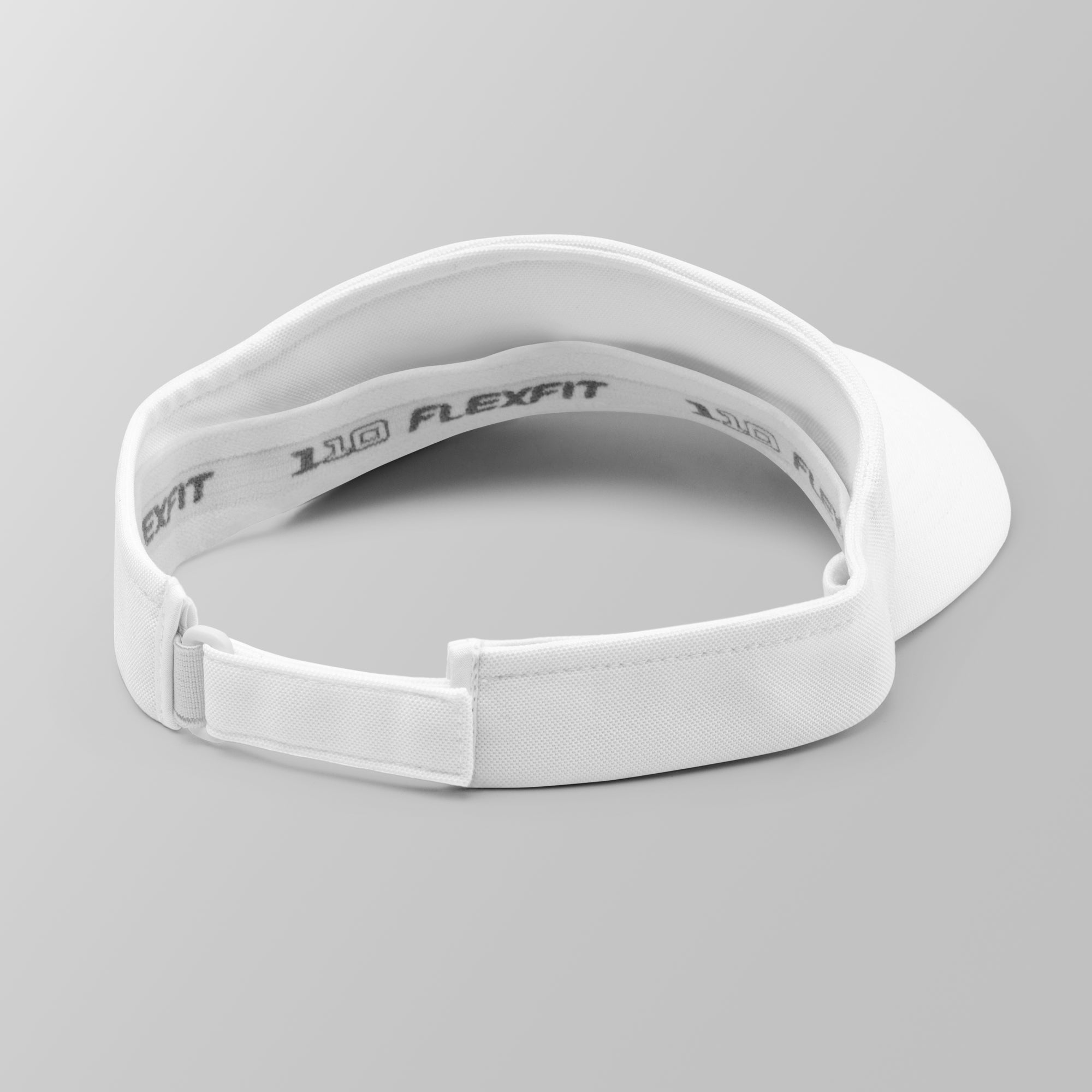 Back view of a white premium padel visor showing the adjustable strap.