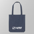 Front view of a premium navy padel tote bag with the white 'Après Padel Society' logo. 