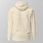 Back view of a cream padel hoodie.