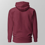 Back view of a maroon padel hoodie.