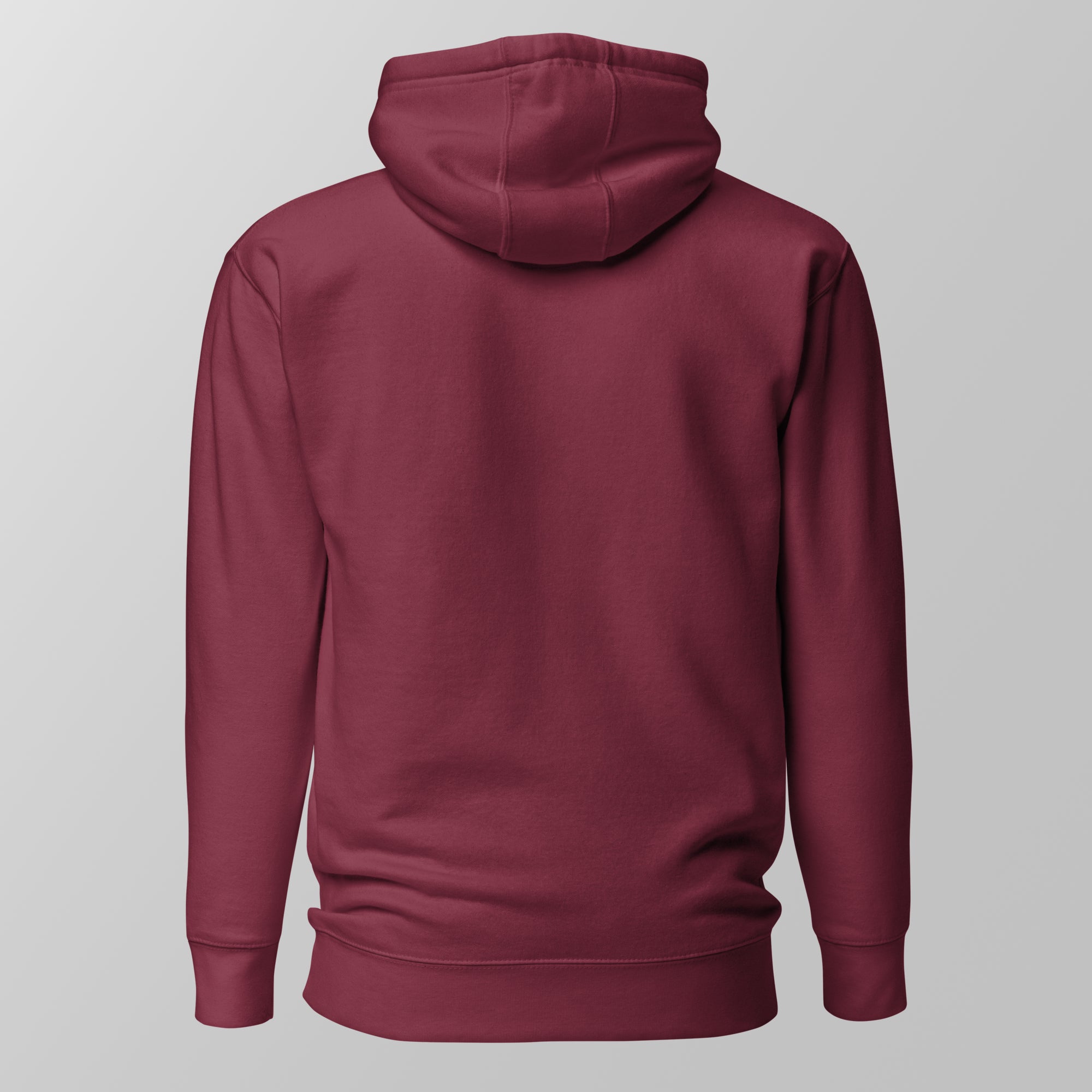 Back view of a maroon padel hoodie.